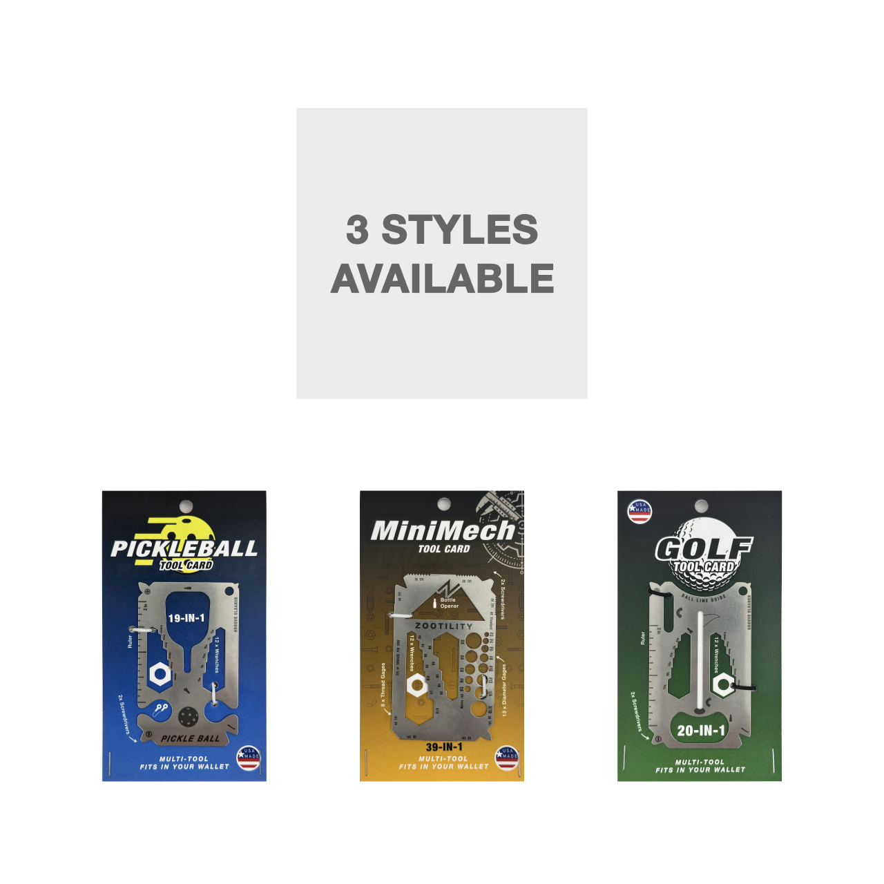 Zootility – Ferramentas fáceis de usar por atacado – Multi-ferramenta de cartão de crédito 20 em 1 Golf3