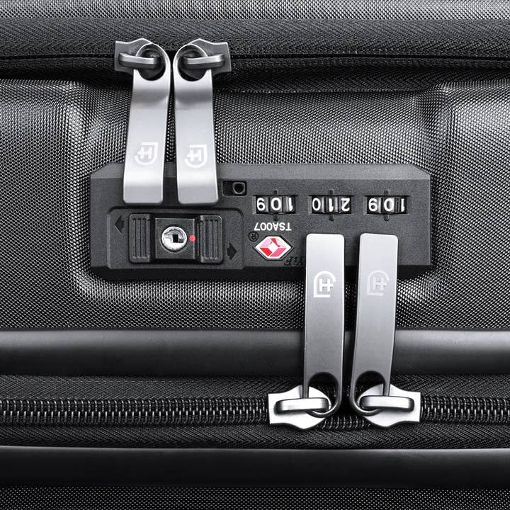 James Hawk - Vente Valises - Valise cabine en polycarbonate avec poche frontale pour ordinateur portable et tablette7