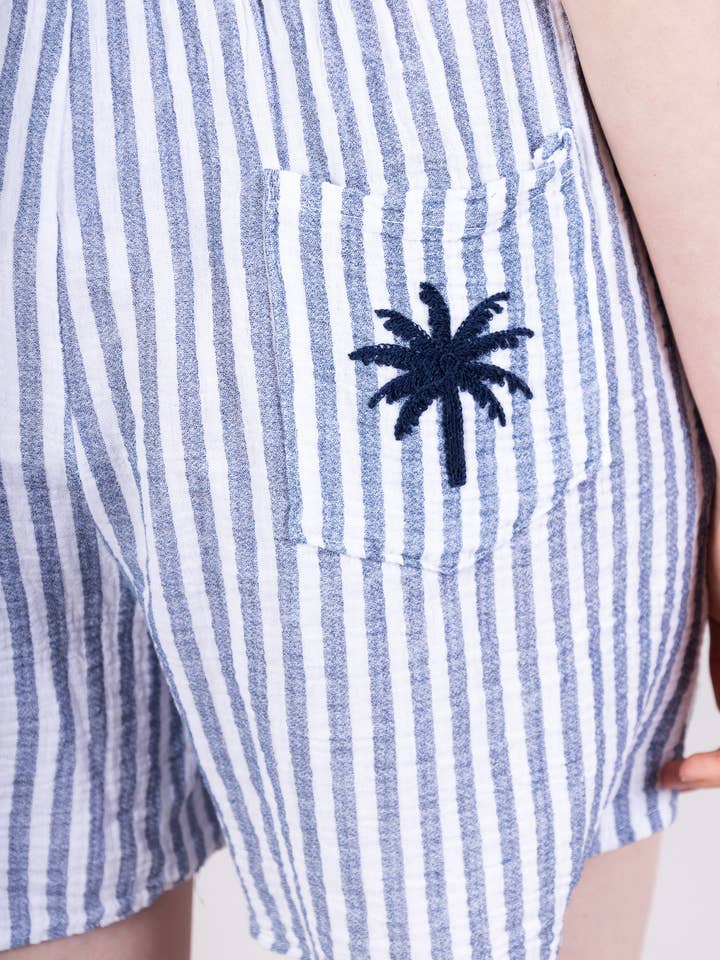 Mimi & Gogo – Engroshandel Skørt - Dame – Shorts med palmemotiv broderet på baglomme8