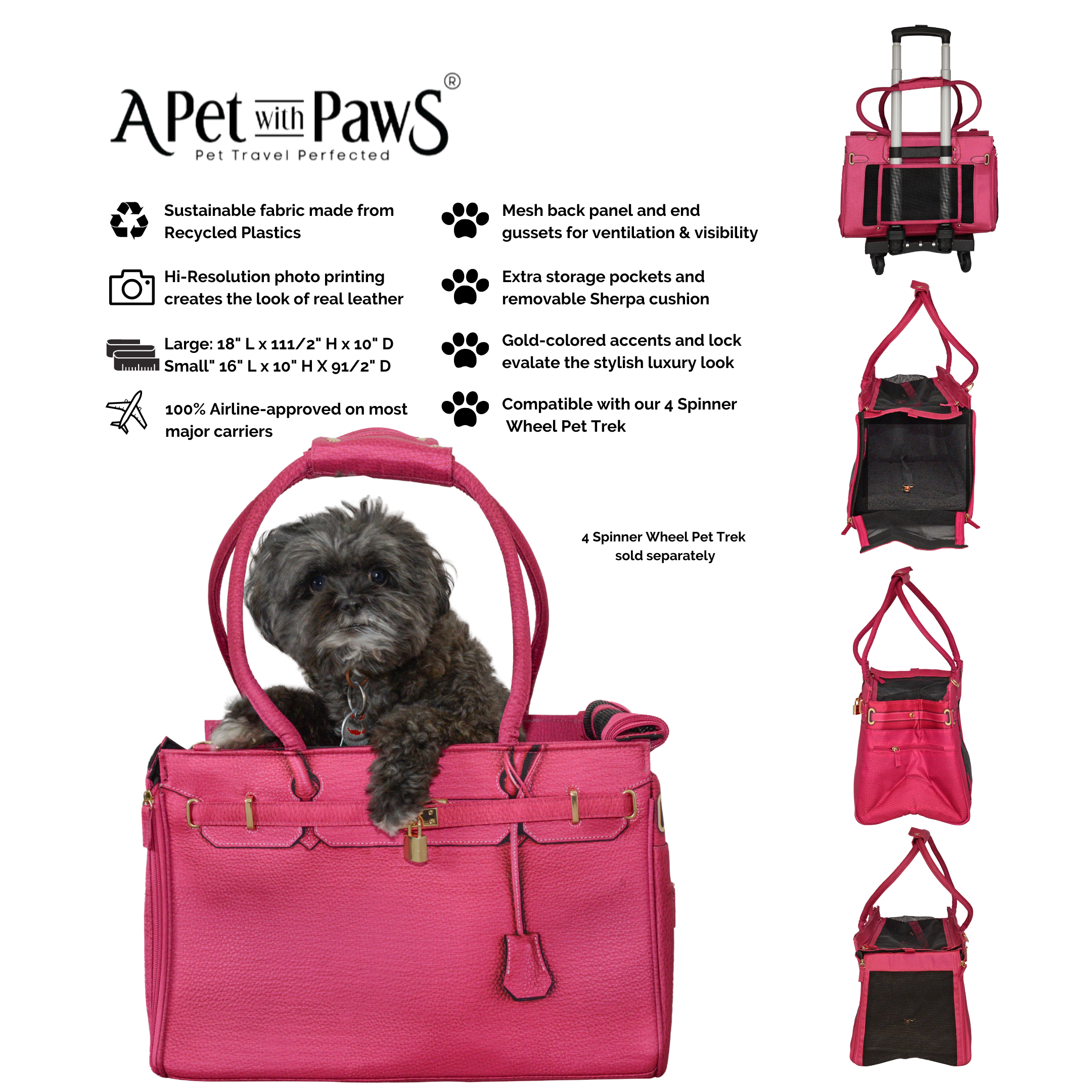A Pet with Paws® LLC - Wholesale Pet Carrier - Cat/Dog - Madison Carrier With Pet Trek12