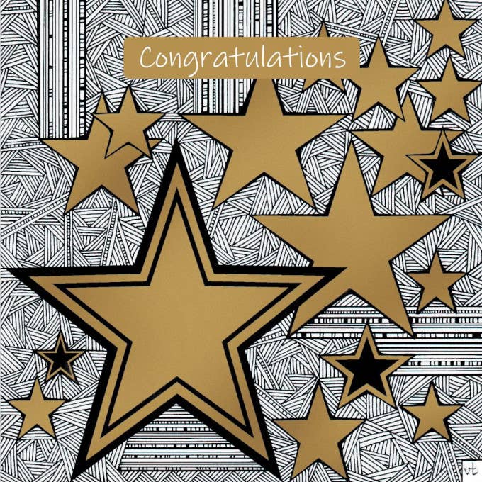 Congratulations Gold Stars for wholesale by Alff a Bet Design