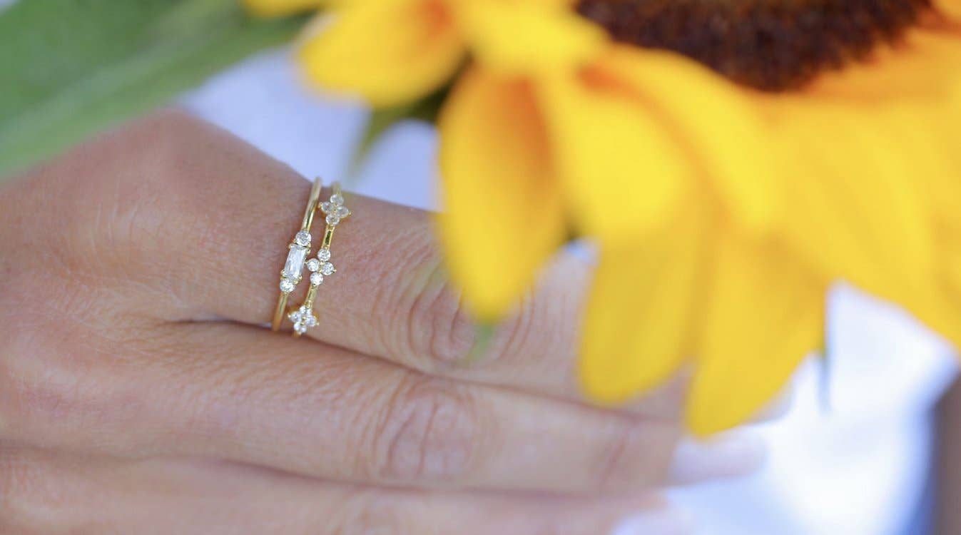 Modern Opus - Wholesale Multi-Stone Ring - Rect Baguette Cz RN202081