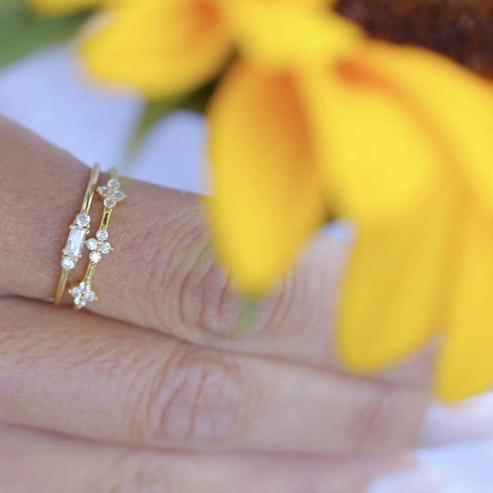 Modern Opus - Wholesale Multi-Stone Ring - Rect Baguette Cz RN202081