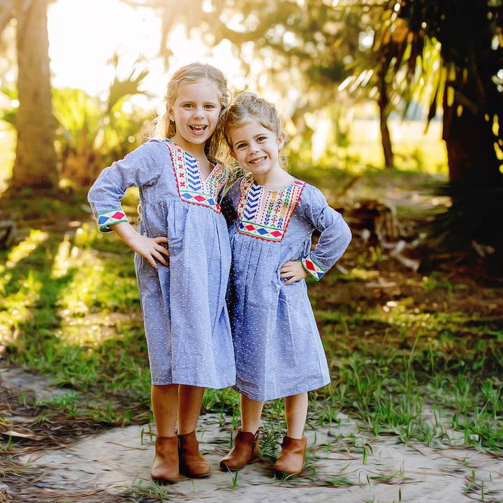 Joya Embroidered Dress - Swiss dot for wholesale by Cheeni Clothing