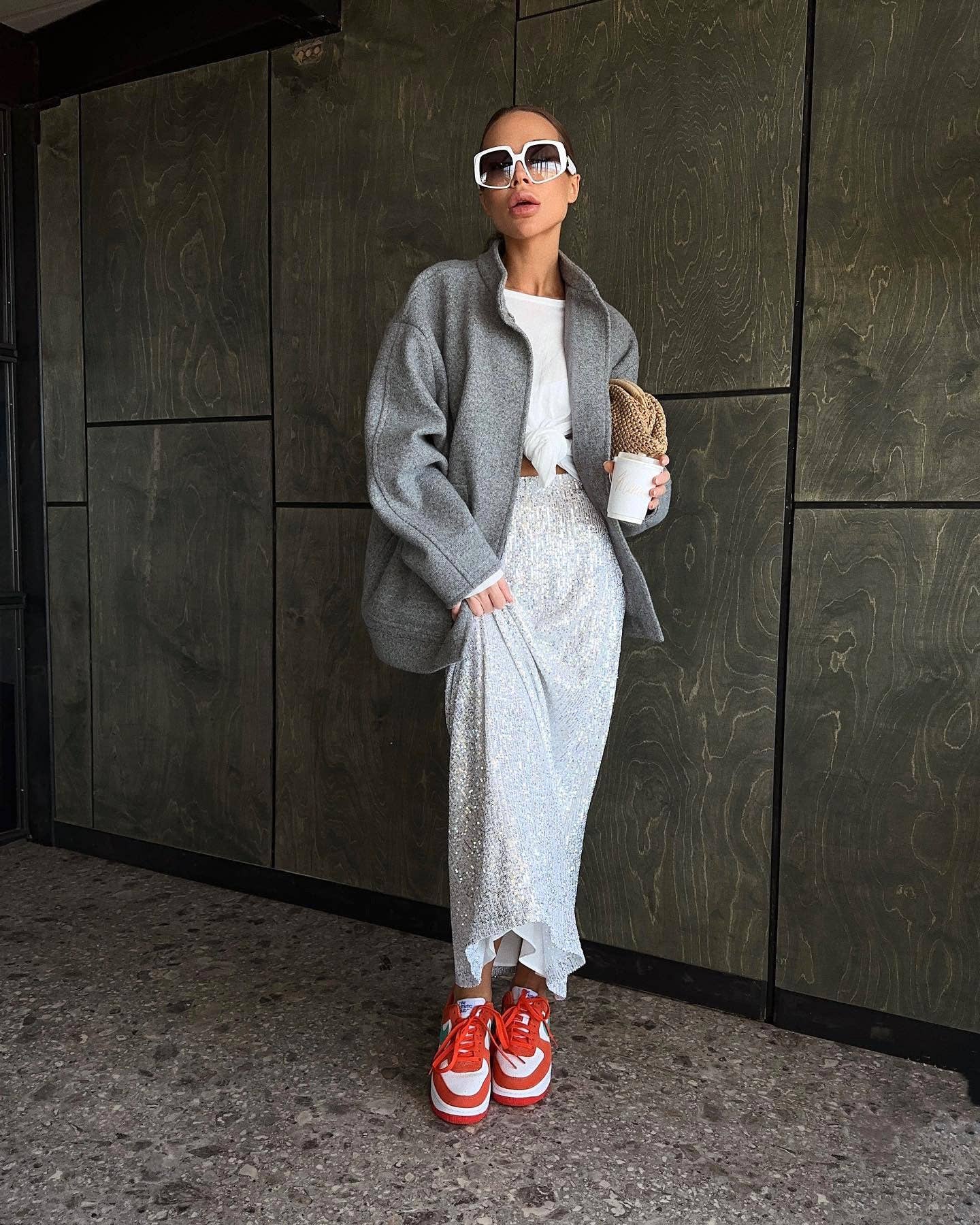 Marayn - Wholesale Coat - Women's - Gray Wool Coat Chic Modern Timeless Style9