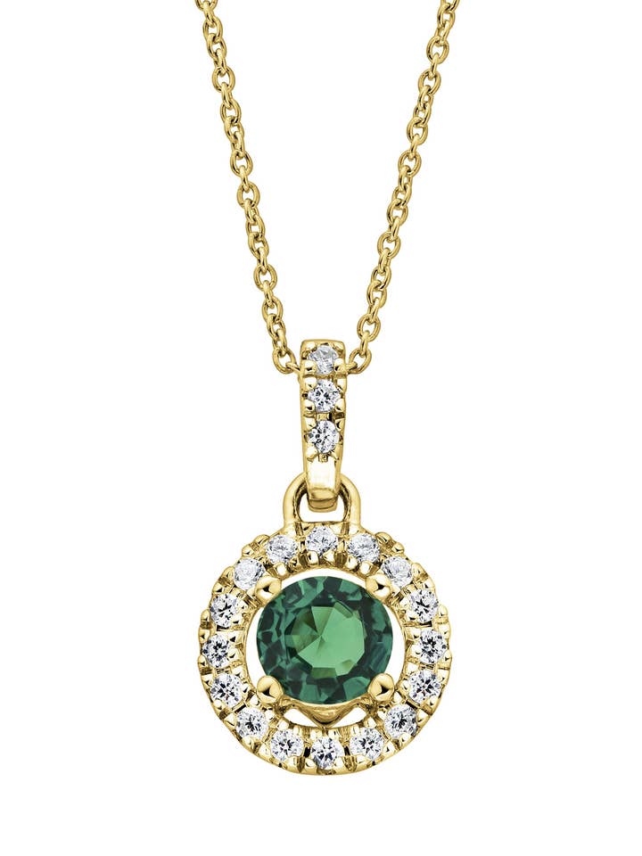 Collana Ana Lab con diamanti coltivati e smeraldo per la vendita all'ingrosso da parte di Created Brilliance