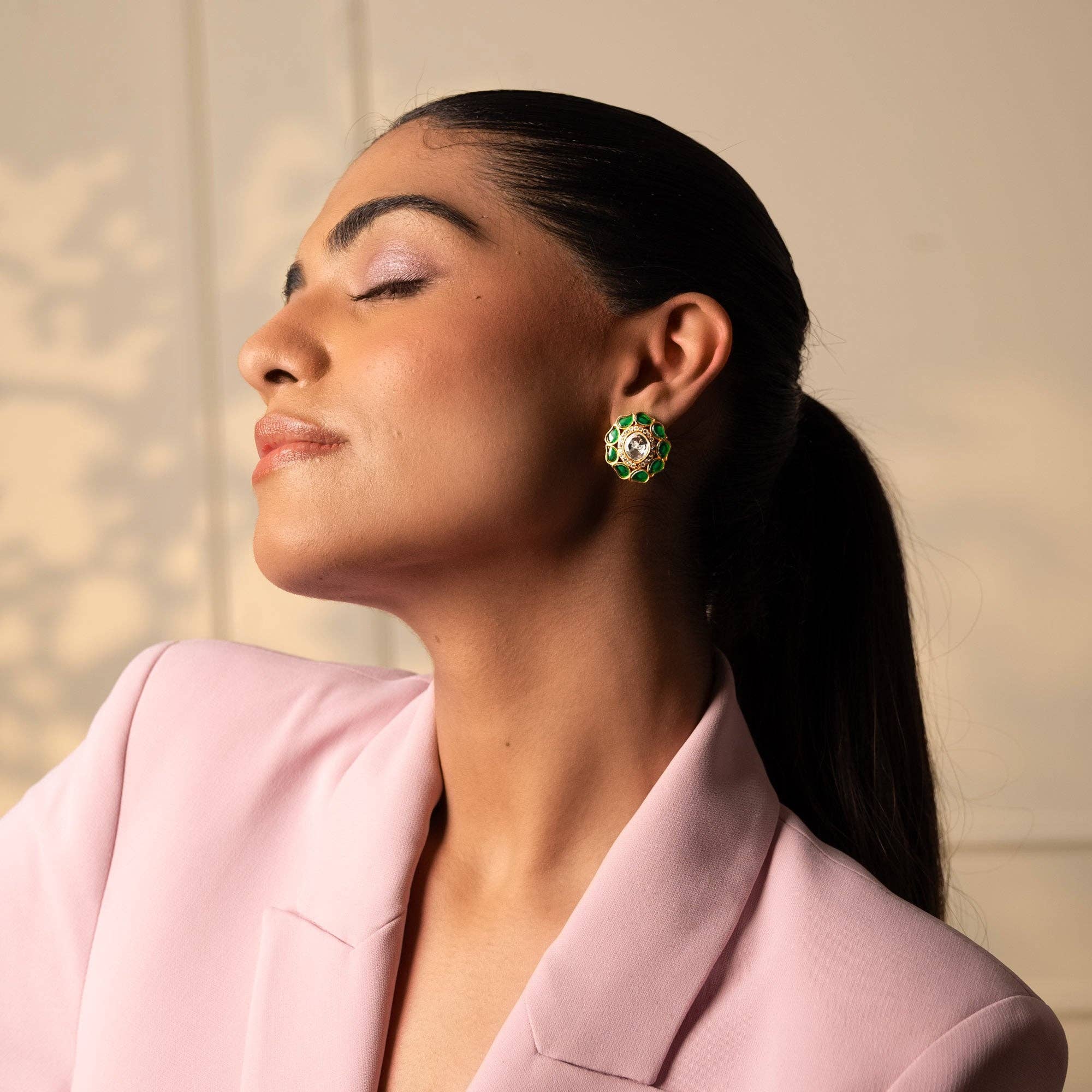 Vinnis Jewelry - Wholesale Dangle Earrings - Midnight Meenakari Kundan Stud Earrings – Royal Blue Ethnic Jewelry6