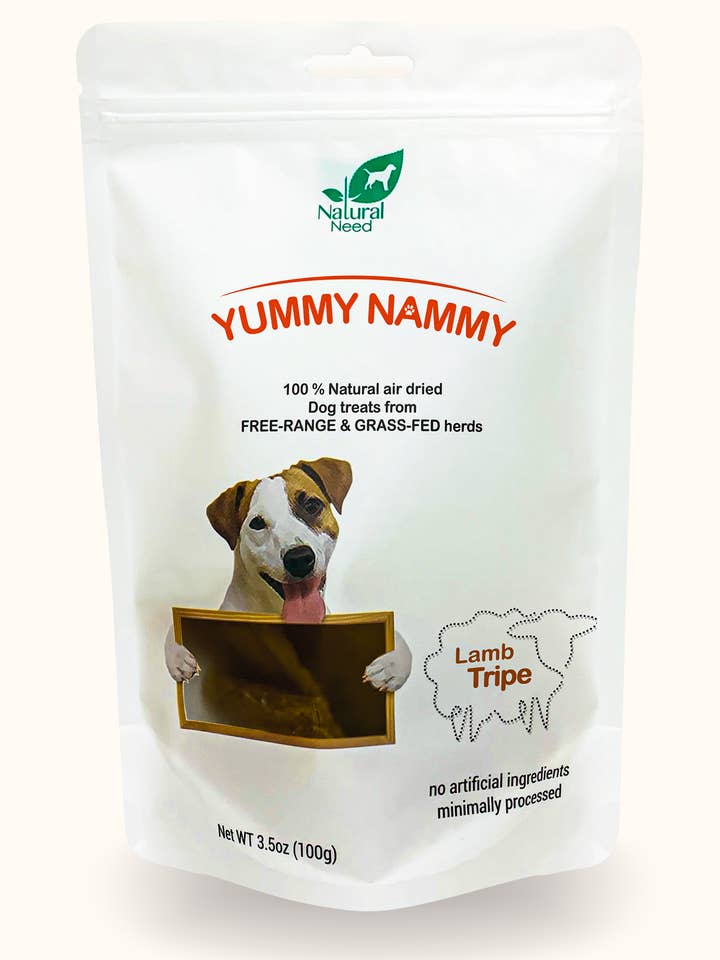 Yummy Nammy- All Natural, Grass-Fed & Free-Range Tripe Treat for wholesale by Natural Need