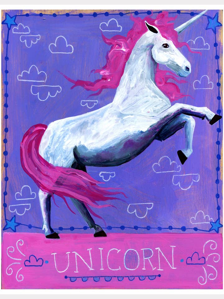 Totem animalier imprimé - Licorne pour la vente par Jessica Swift