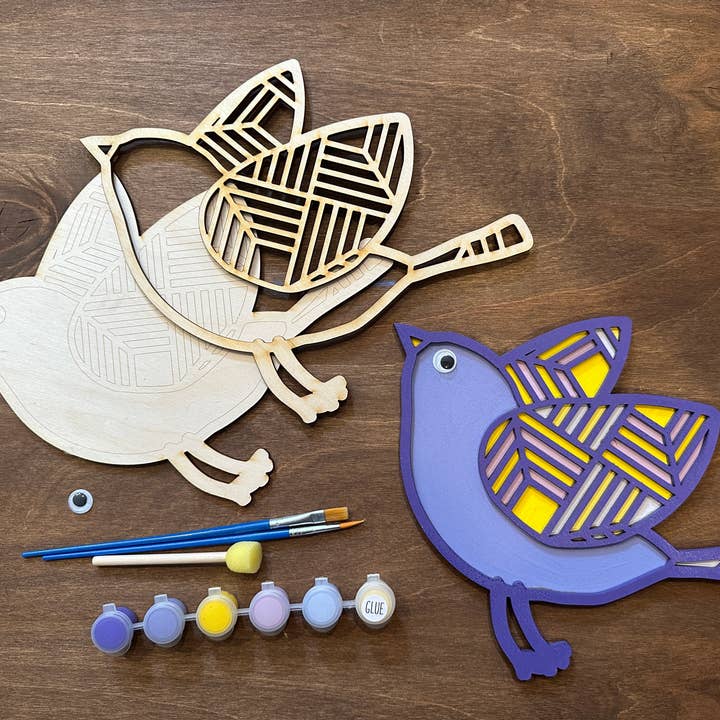 Kit de peinture DIY oiseau à motif géométrique pour la vente par Sweet Love Adornments