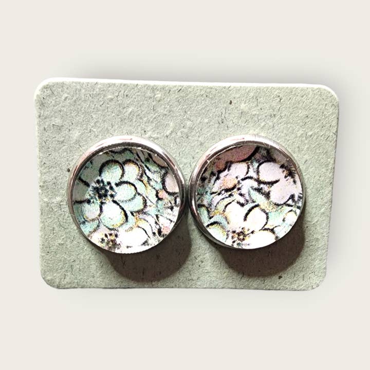 Watercolor Flower Studs for wholesale by Olive Branch Laserworks