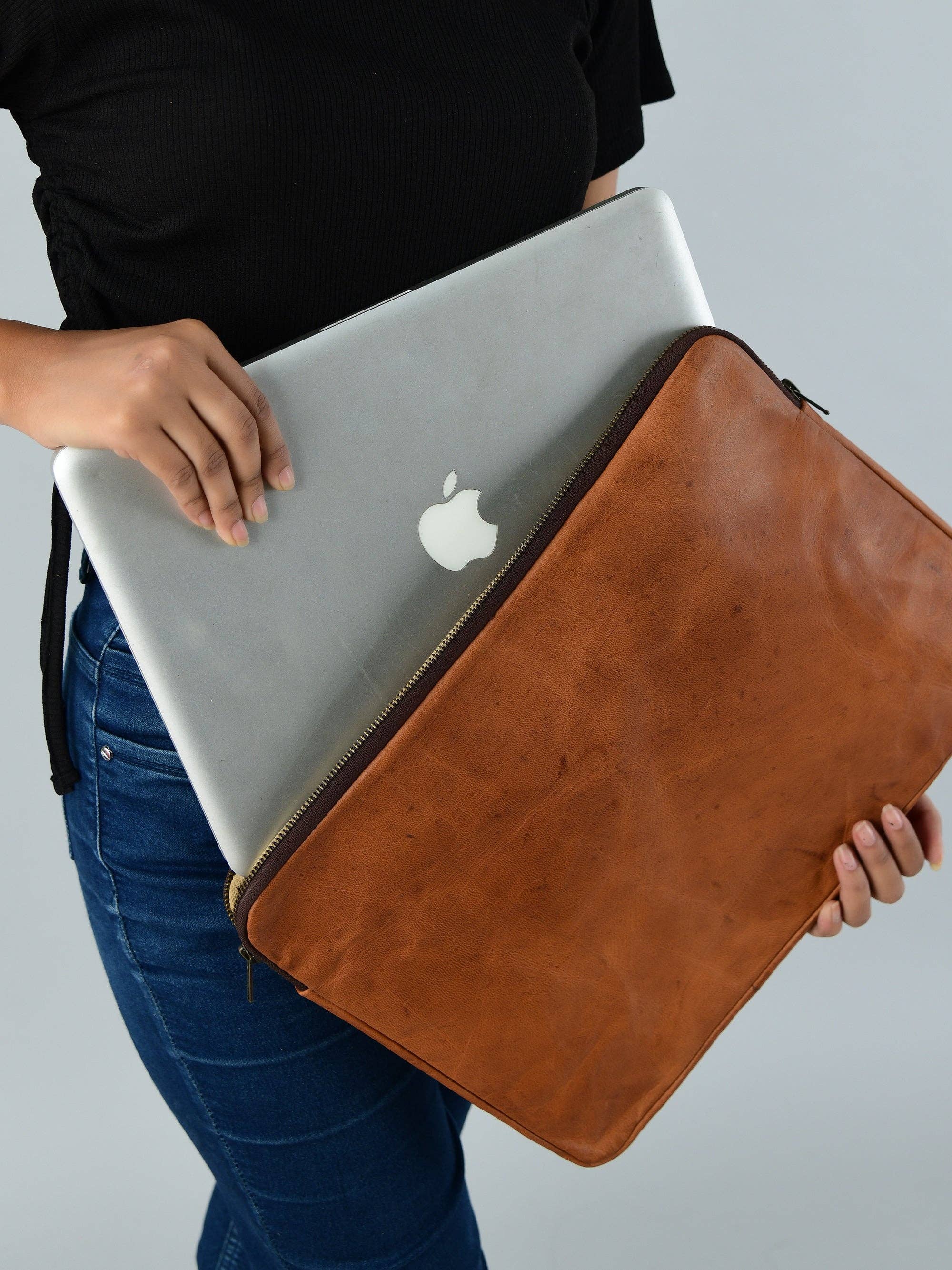 Classy Leather Bags – Engroshandel Taske til bærbar computer/tablet - Dame – Zento laptop Sleeve - Tan brun4