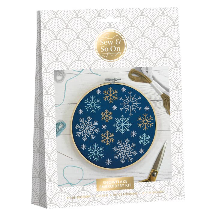 West Design Products - Wholesale Embroidery/Cross Stitch Supplies - Sew & So On Embroidery Kit - Snowflakes