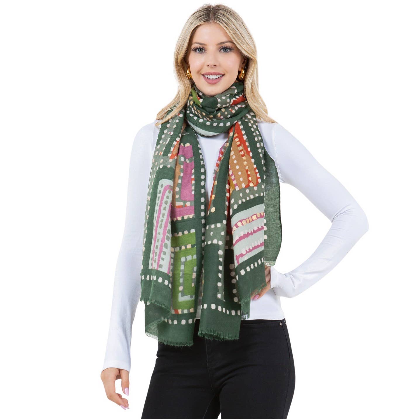 The Magic Scarf Company - Wholesale Scarf - Women's - Geometric Dot Design Scarf/Shawl3