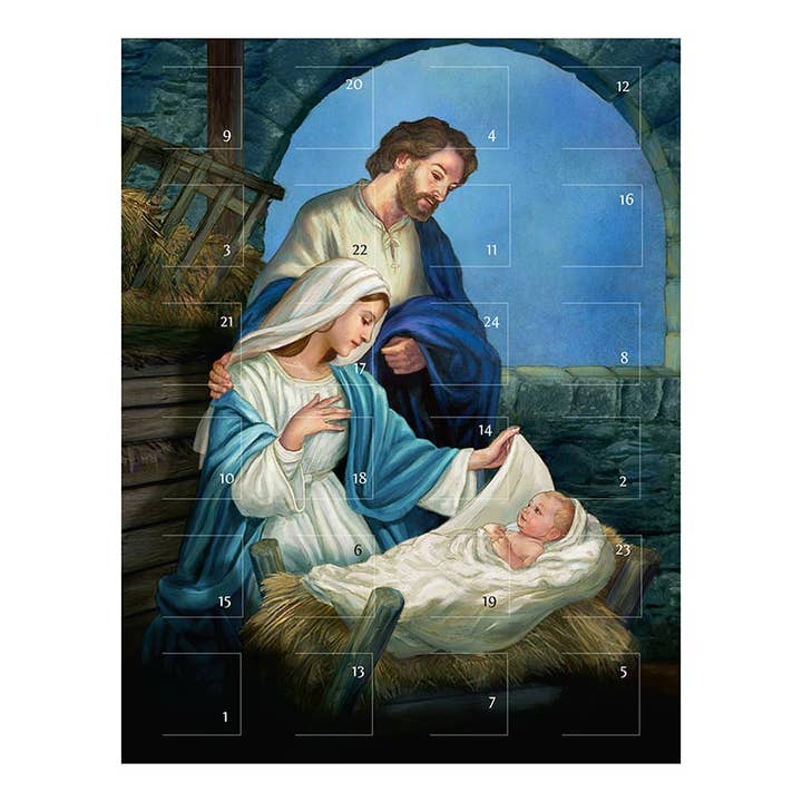 Advent Calendar Card- Holy Family for wholesale by Christian Brands Catholic