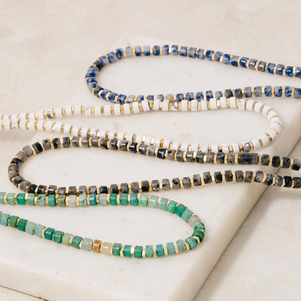 The Looks by Fame Accessories - Wholesale Pendant/Charm Necklace - Semi Precious Stone Beaded Necklace0