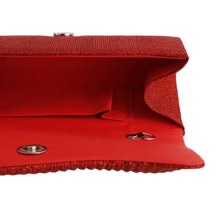 Clutch Red Ruched Evening Bag for Women for wholesale on Faire2