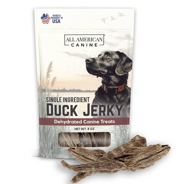 Duck Jerky, 8 ounce for wholesale by All American Canine