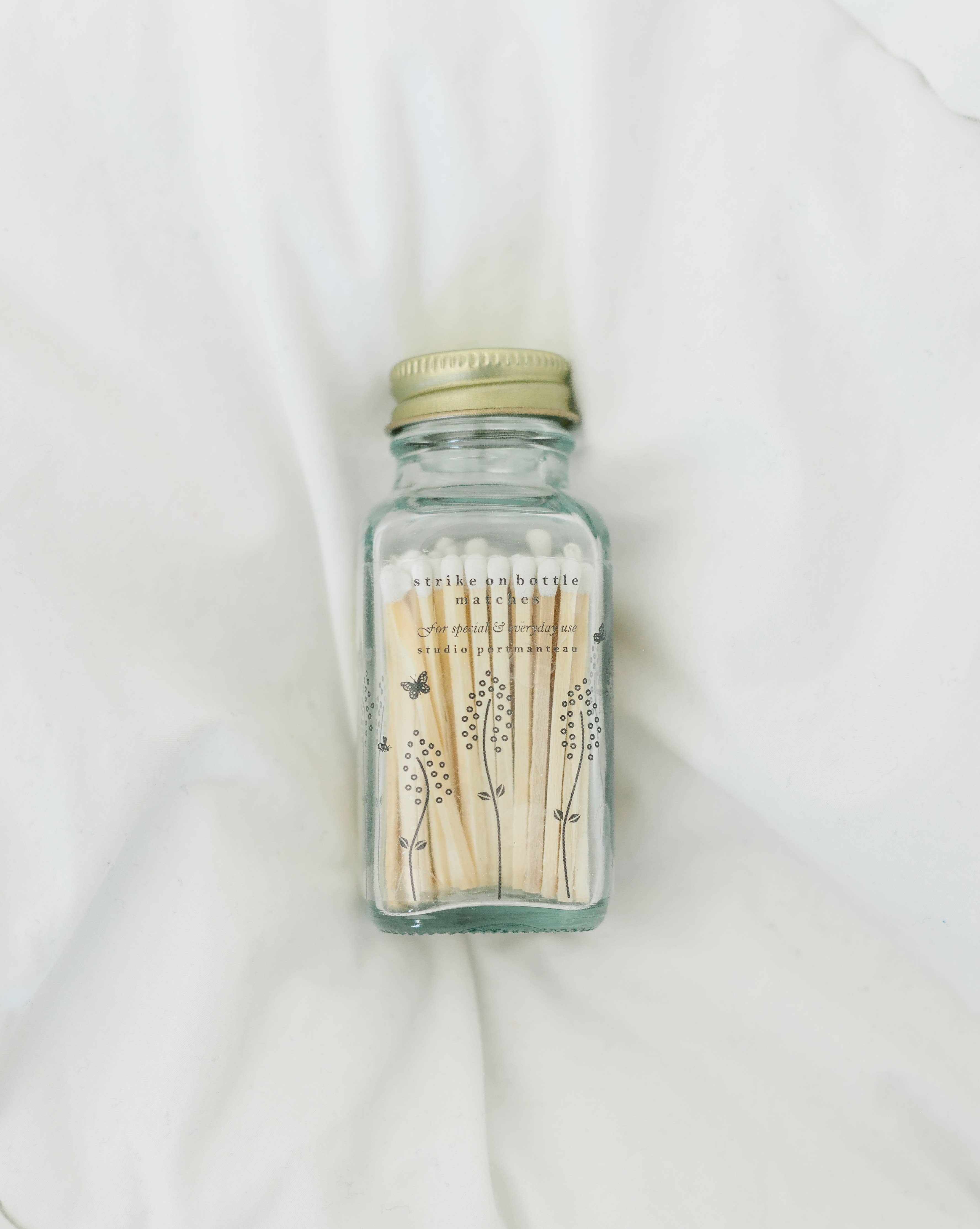 Studio Portmanteau – Großhandel Streichhölzer – Wildflower Streichholzglas, 2,5 cm, Weiß | Hübscher Streichholzhalter aus Glas9