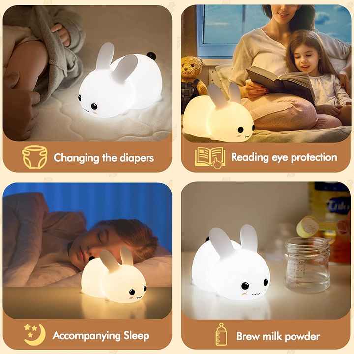 Wholesale Perfect Gift Jade bunny Sleeping lamp light up
