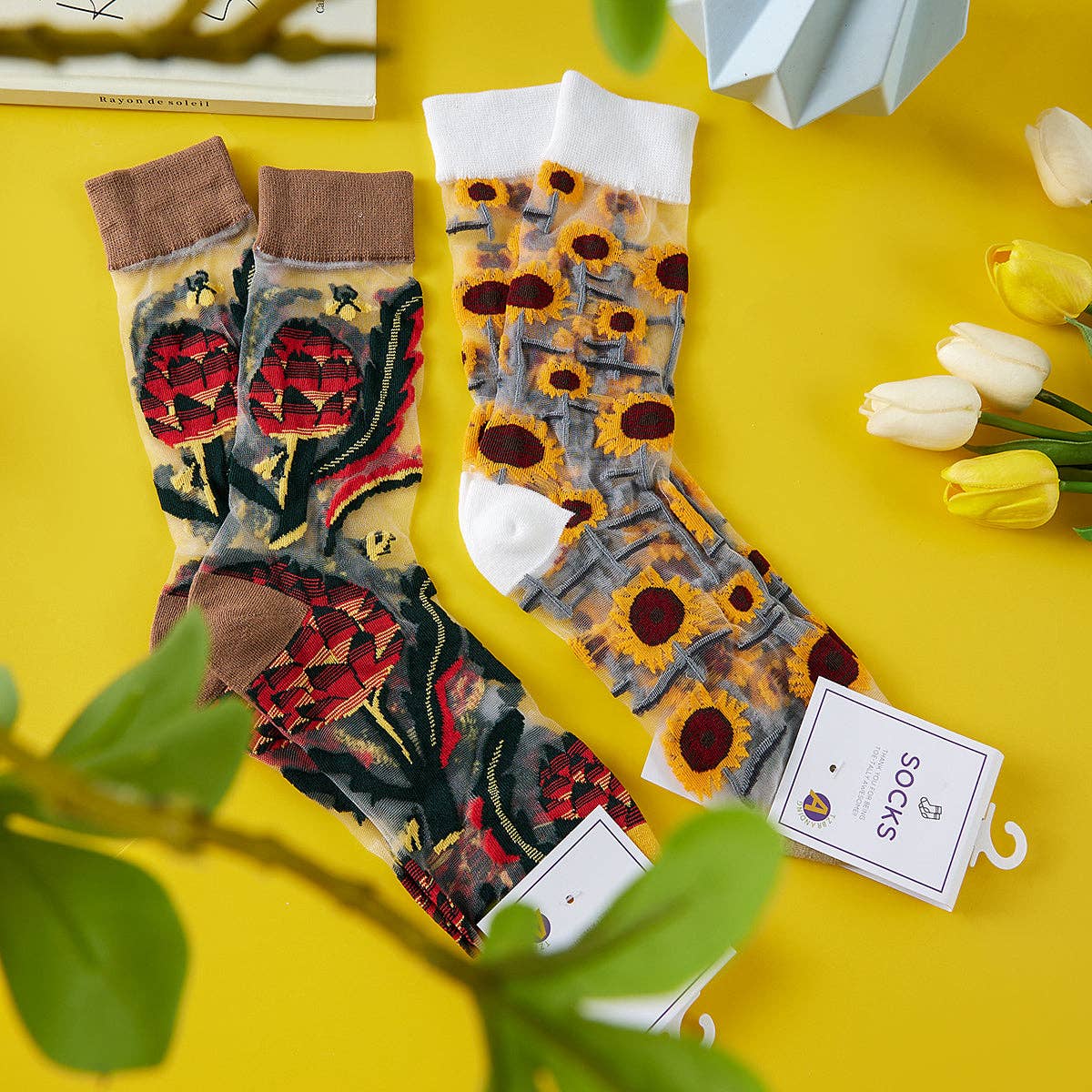 Funkyrel® Atzbranding Limited - Wholesale Socks - Women's - Rufia - Floral Pattern Summer Socks6