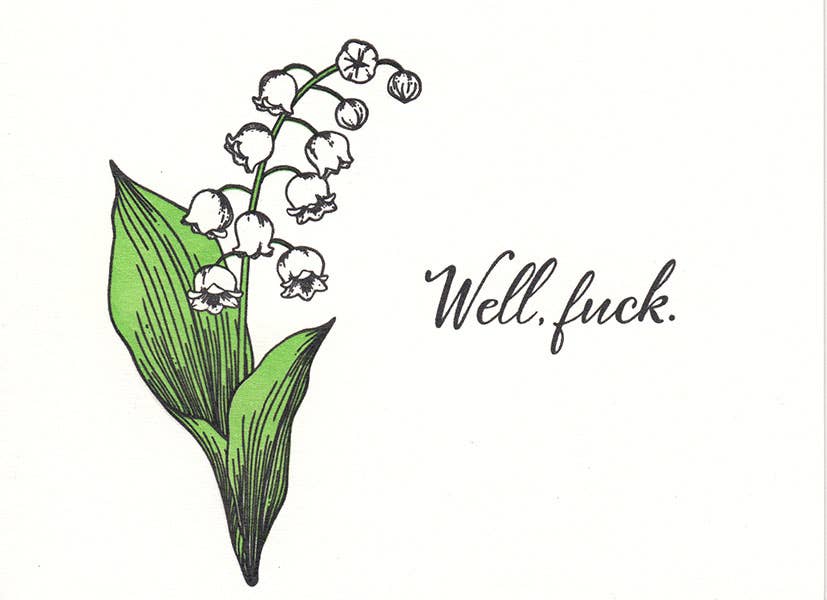 Lady Pilot Letterpress - Wholesale Everyday Greeting Card - Well Fuck Greeting Card1