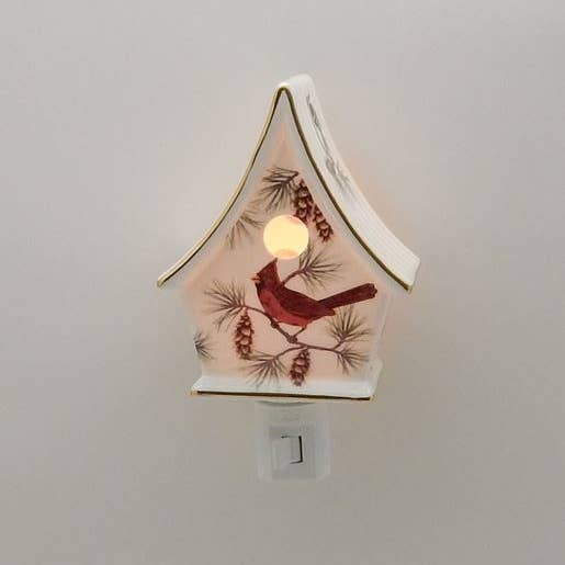Green Pastures Wholesale - Wholesale Night Light - Porcelain Cardinal Night Light