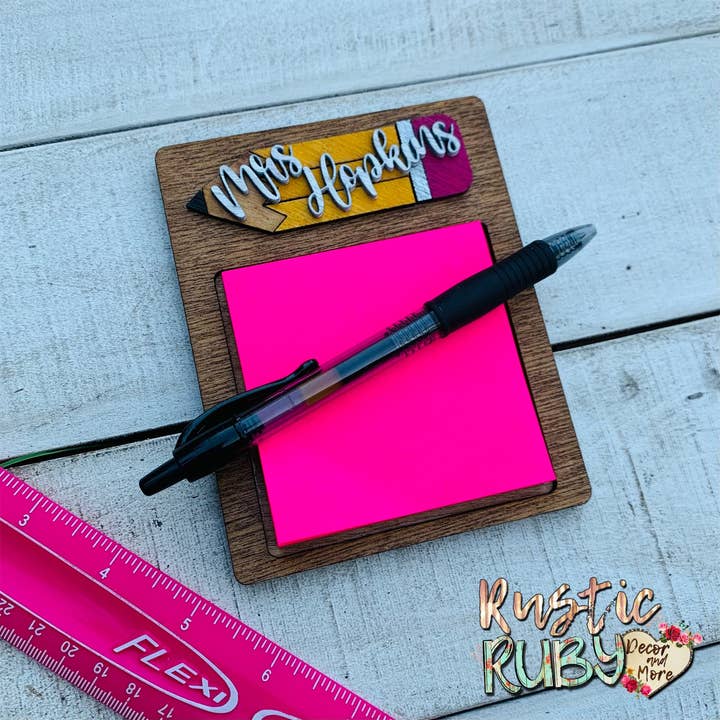 Rustic Ruby Decor and More LLC - Wholesale Sticky Notes - Teacher Sticky Pad Holder