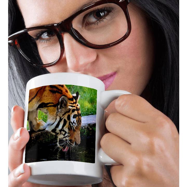 3dRose – wholesale Coffee mug – 3dRose, Powerful Tiger Drinking Water Animal Tigers, Mug9