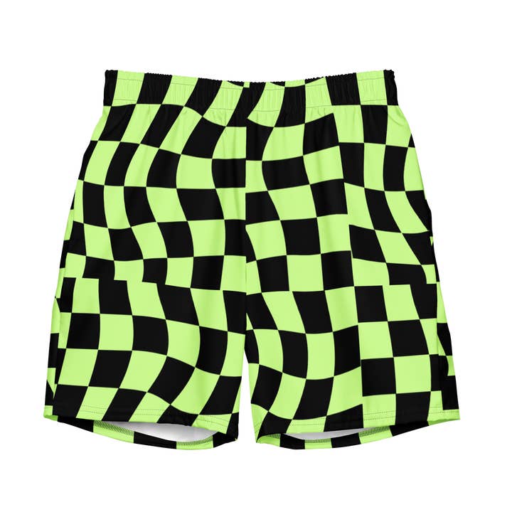 Toxic Tiles Men's Lined Swim Trunks for wholesale by Goth Cloth Co.