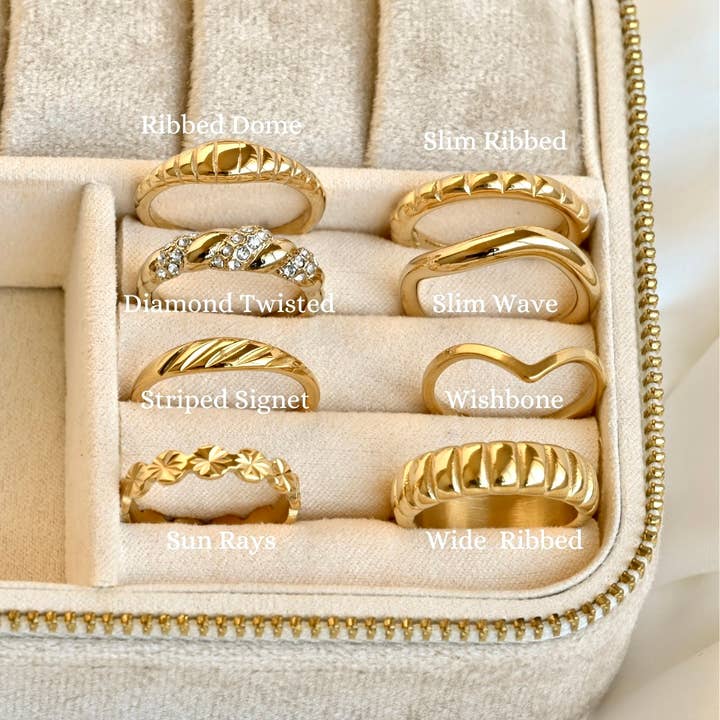 Blueyejewelry - Wholesale Band/Stacked Ring - Gold Stacker Rings - Tarnish-free Dainty and Bold Rings