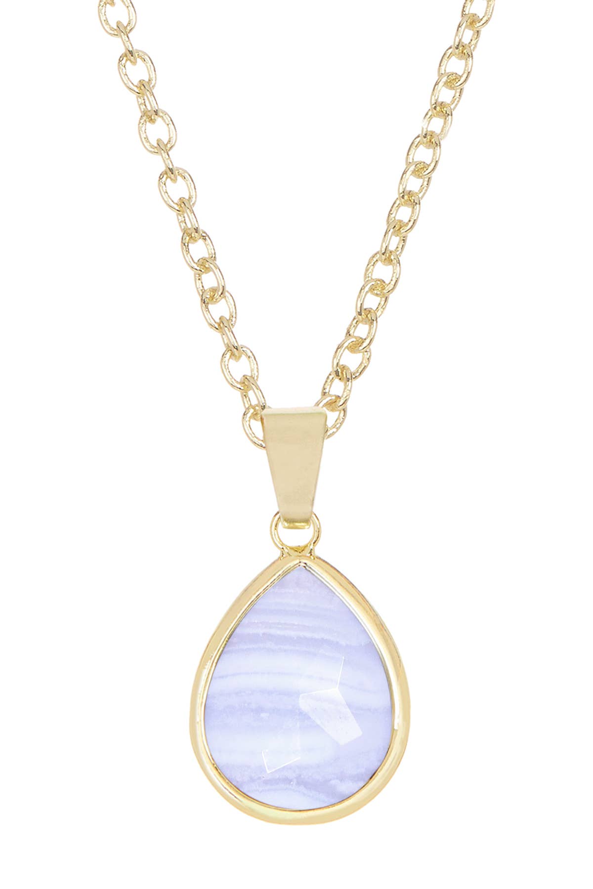 Zoey Simmons – Colar pingente/pendente por atacado – Colar com pingente de ágata de renda azul - GF0