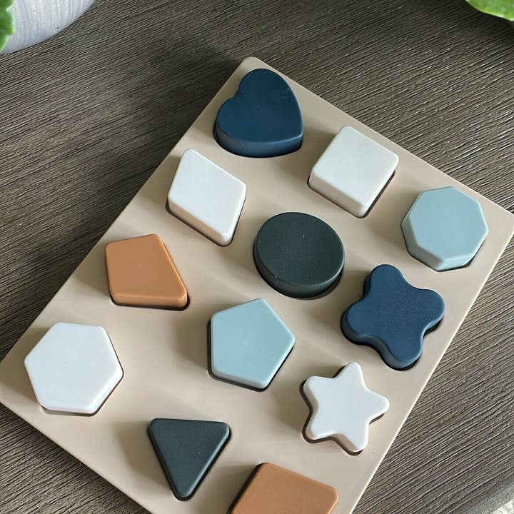 Bordian Bath salts - Vente Puzzle – enfant - Puzzle Montessori en silicone pour tout-petits avec formes à encastrer2