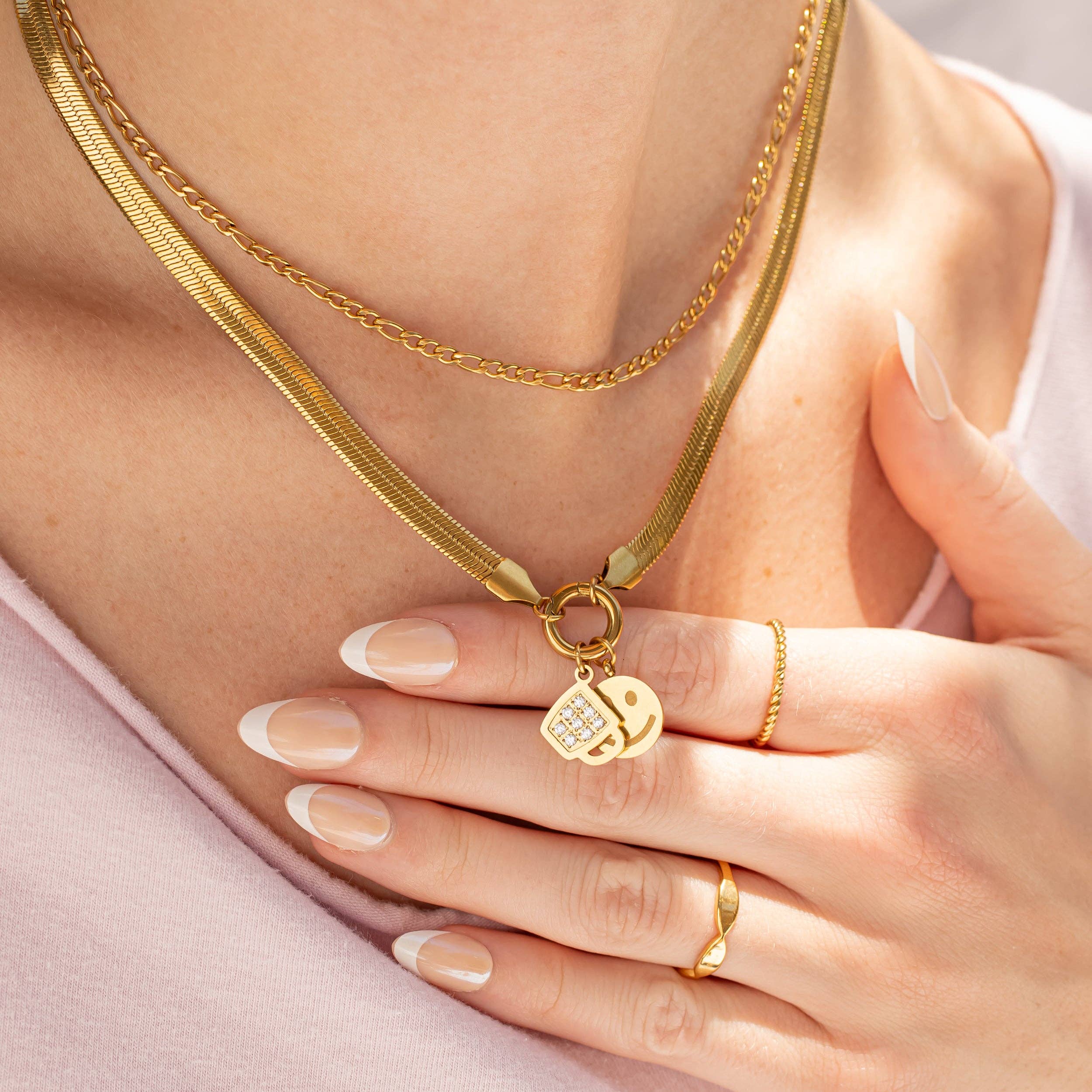 WJW - Wholesale Individual Charm/Pendant - 18K Gold PVD Stainless Steel CZ Coffee Cup Charm11