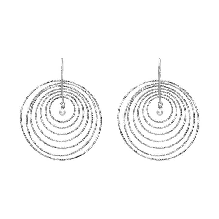 Multi Round Pearl Silver Earrings @183 for wholesale by ORUS BIJOUX