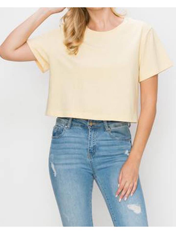 MINEB - Wholesale T-Shirt - Women's - Short Sleeve Crew Neck Crop Tee2