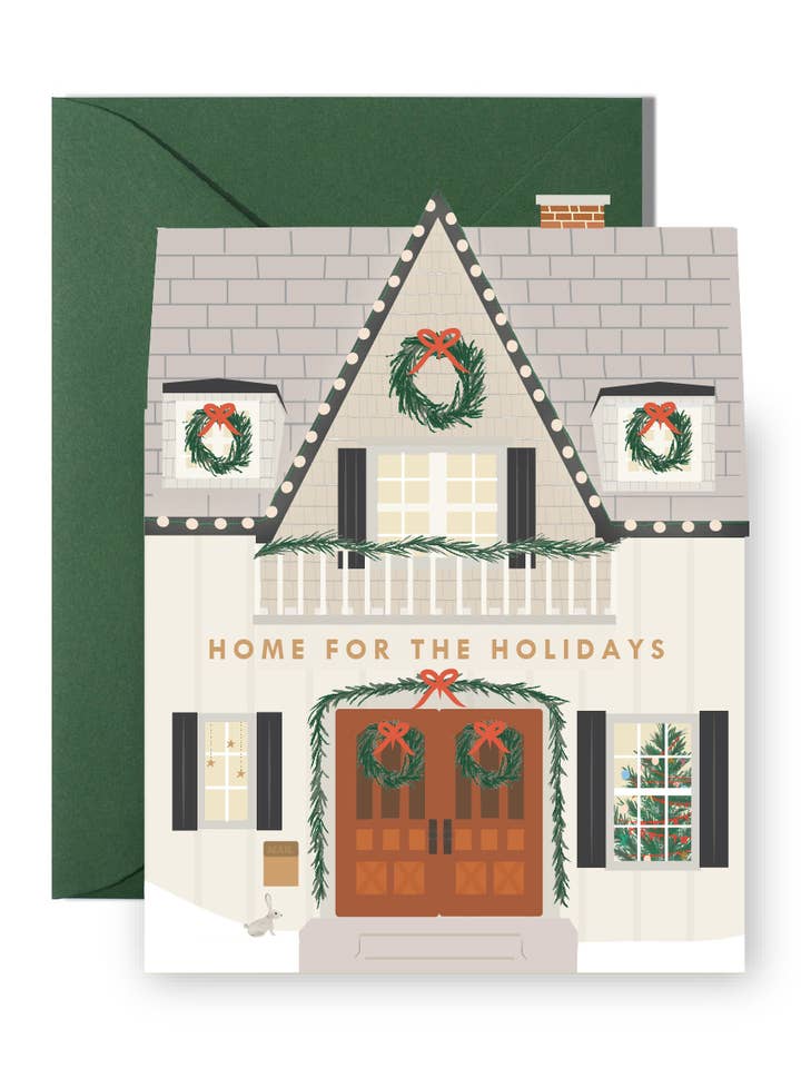 Carte de vœux découpée Home for the Holidays pour la vente par Ginger P. Designs