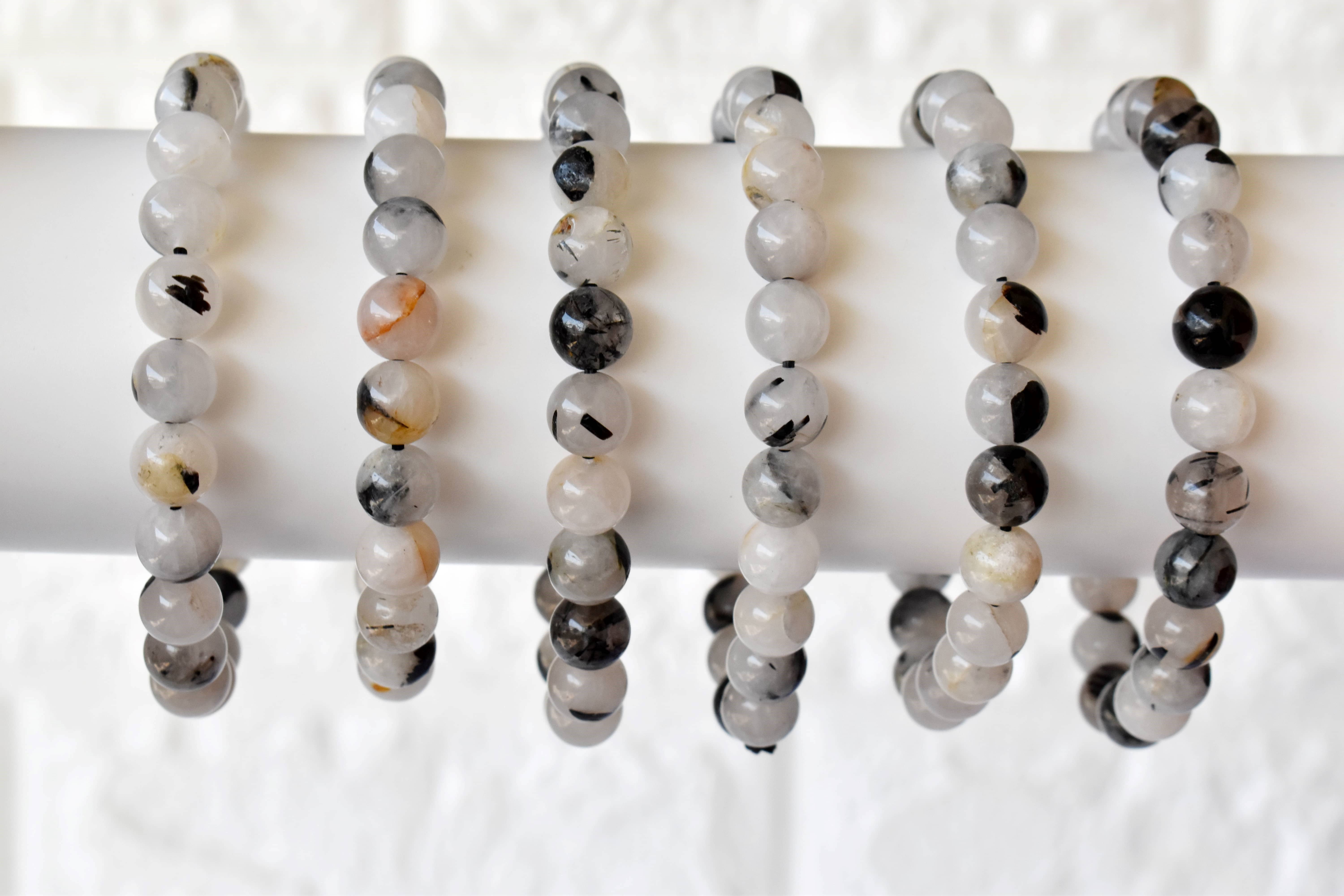 Soothing Crystals - Vendita all'ingrosso Bracciale con perline - Bracciale Curativo | Rutilo Nero | Bracciale con Pietre Preziose5