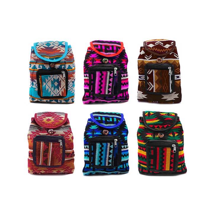 Mini "Mia" Tribal Striped Ecuadorian Backpack for wholesale by Pichincha