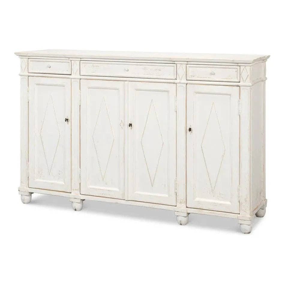 LOOMLAN - Wholesale Sideboard - Diamond Wall Sideboard Whitewash Drawers5