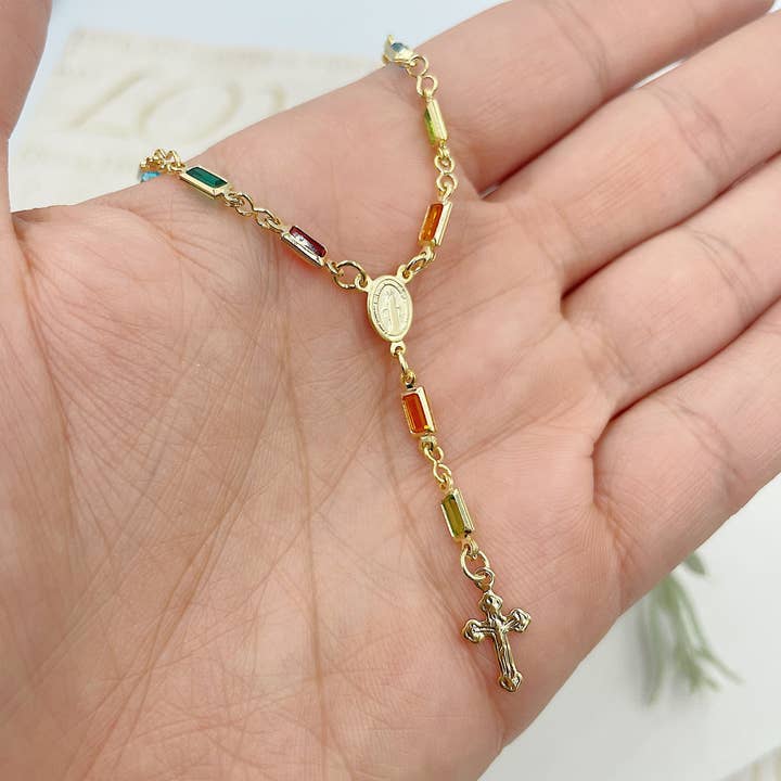 Cherie by Cherie - Wholesale Prayer Beads Necklace - Rosary With Colored Stones Necklace3