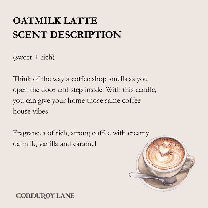 Corduroy Lane Candle Co - Wholesale Jar/Filled Candle - Oatmilk Latte Apothecary Candle1