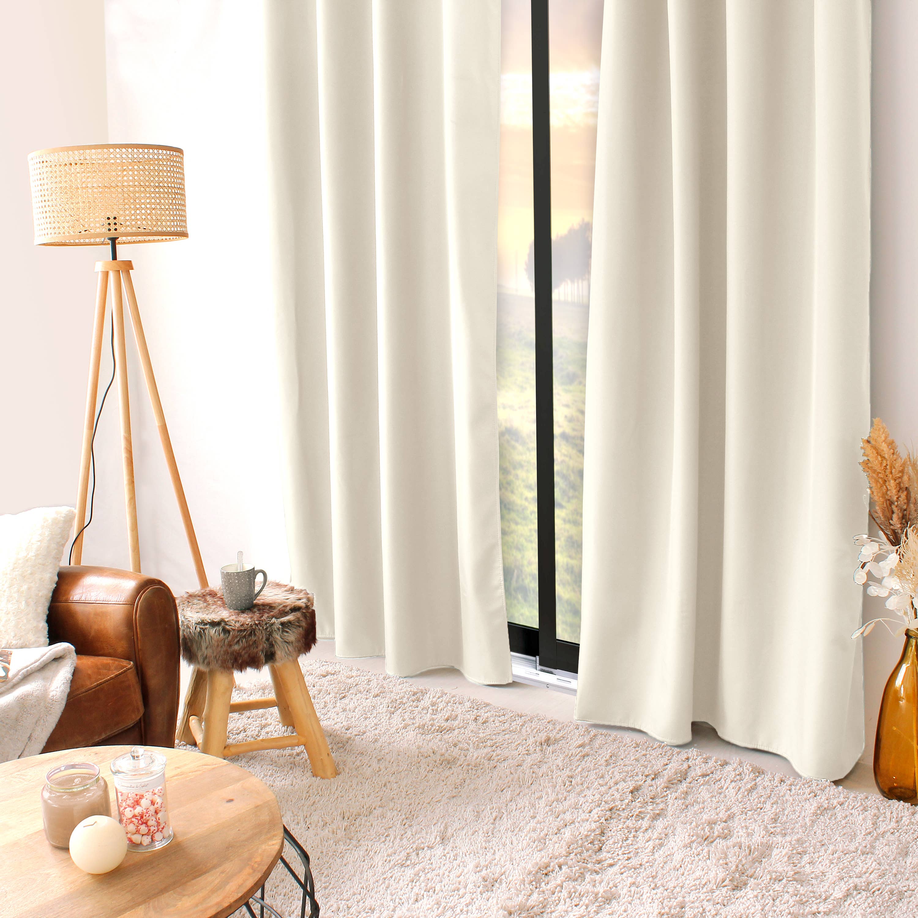 DECOSTARS - CmaDECO - Vendita all'ingrosso Tende - Tenda termica oscurante con occhielli, 135x240 cm, Glacier24