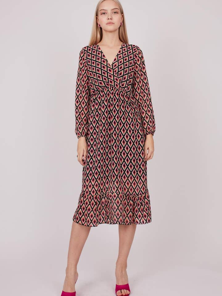 Robe midi imprimée pour la vente par Dioxide