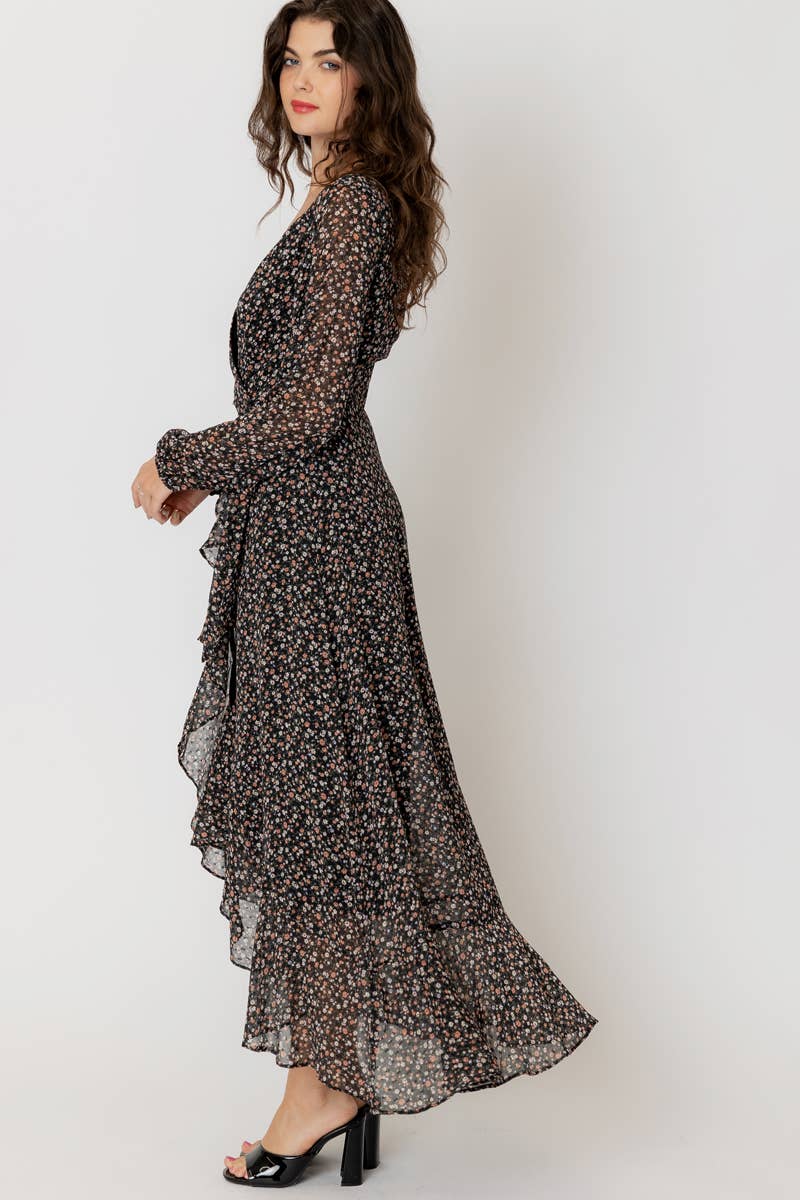 En Crème - Wholesale Dress - Women's - Floral Print Wrap Maxi Dress1