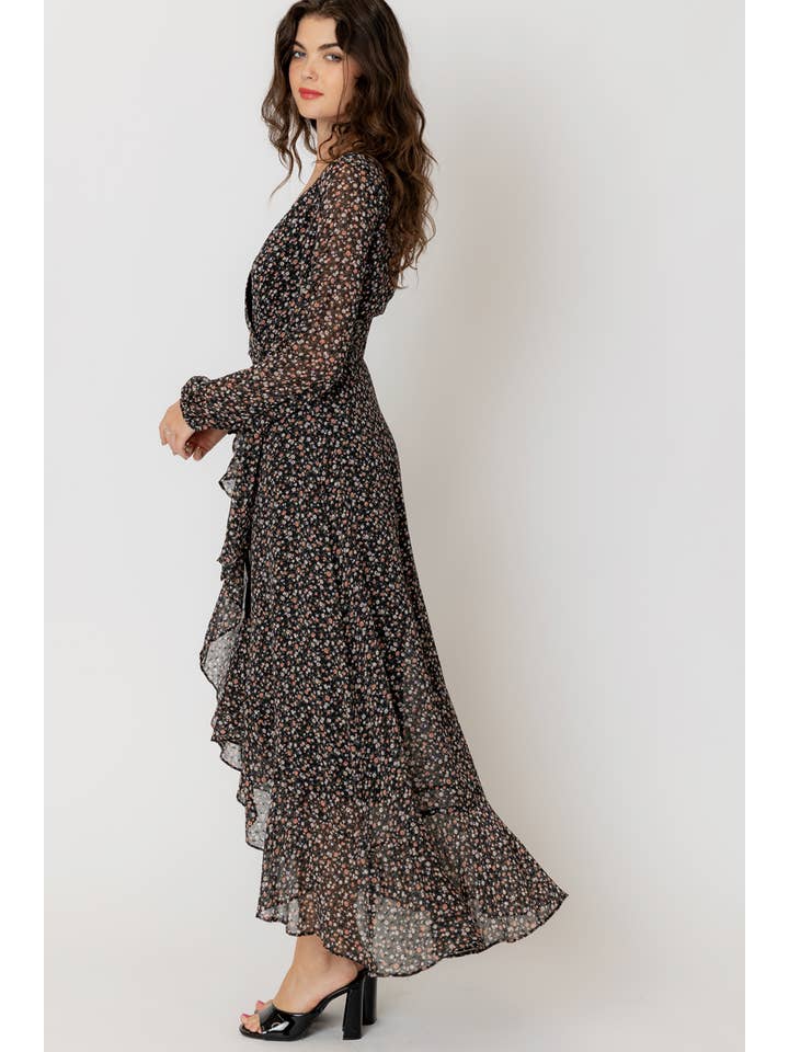 En Crème - Wholesale Dress - Women's - Floral Print Wrap Maxi Dress1