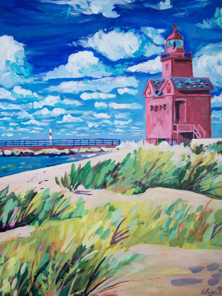 Impressão, decoração de casa, belas artes, obras de arte - Holland Beach Grass por atacado de Eliza Marie Art