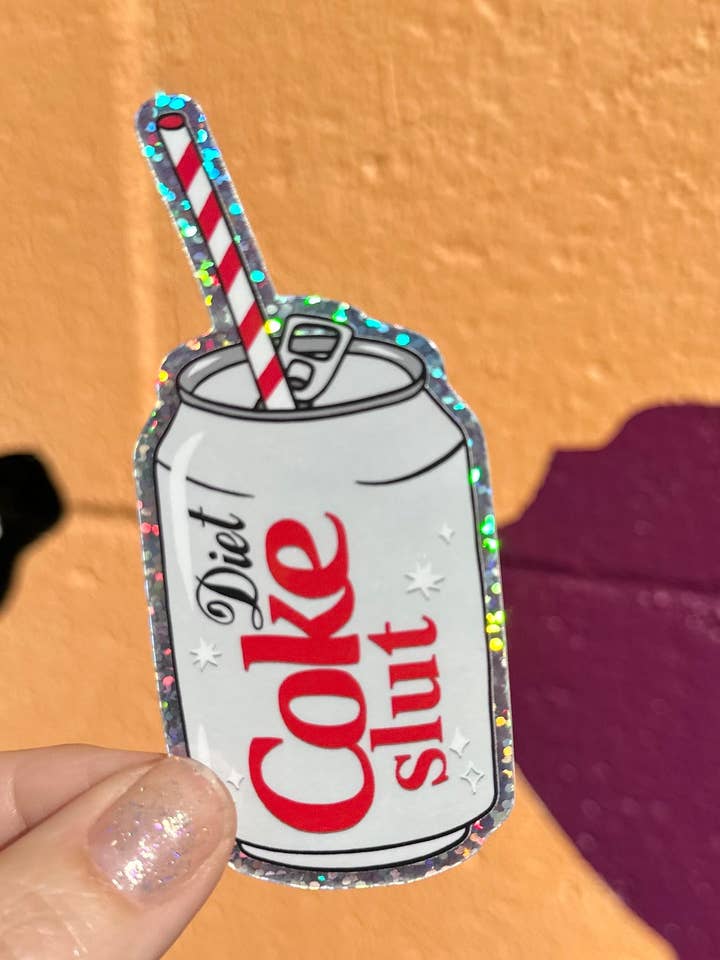 Diet Coke Slut Glitter Sticker for wholesale by Hilarious Humanitarian
