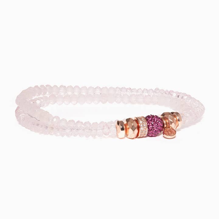 Fuchsia Sparkle Ball™ Double Wrap Bracelet for wholesale by Hillberg & Berk