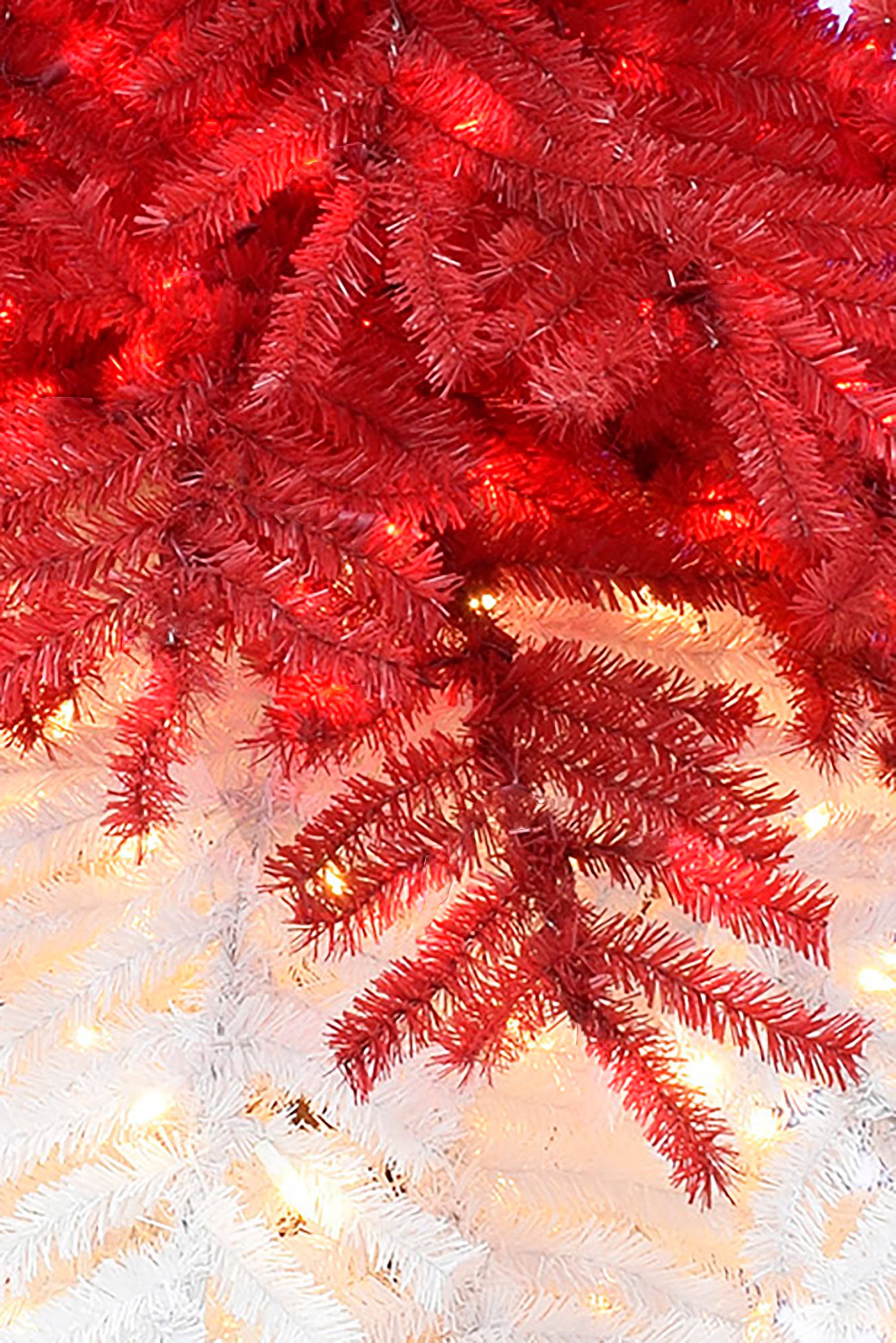 Perfect Holiday - Vente Sapin de Noël artificiel - Sapin de Noël flexible bicolore rouge et blanc de 2,1 m et 2,7 m6